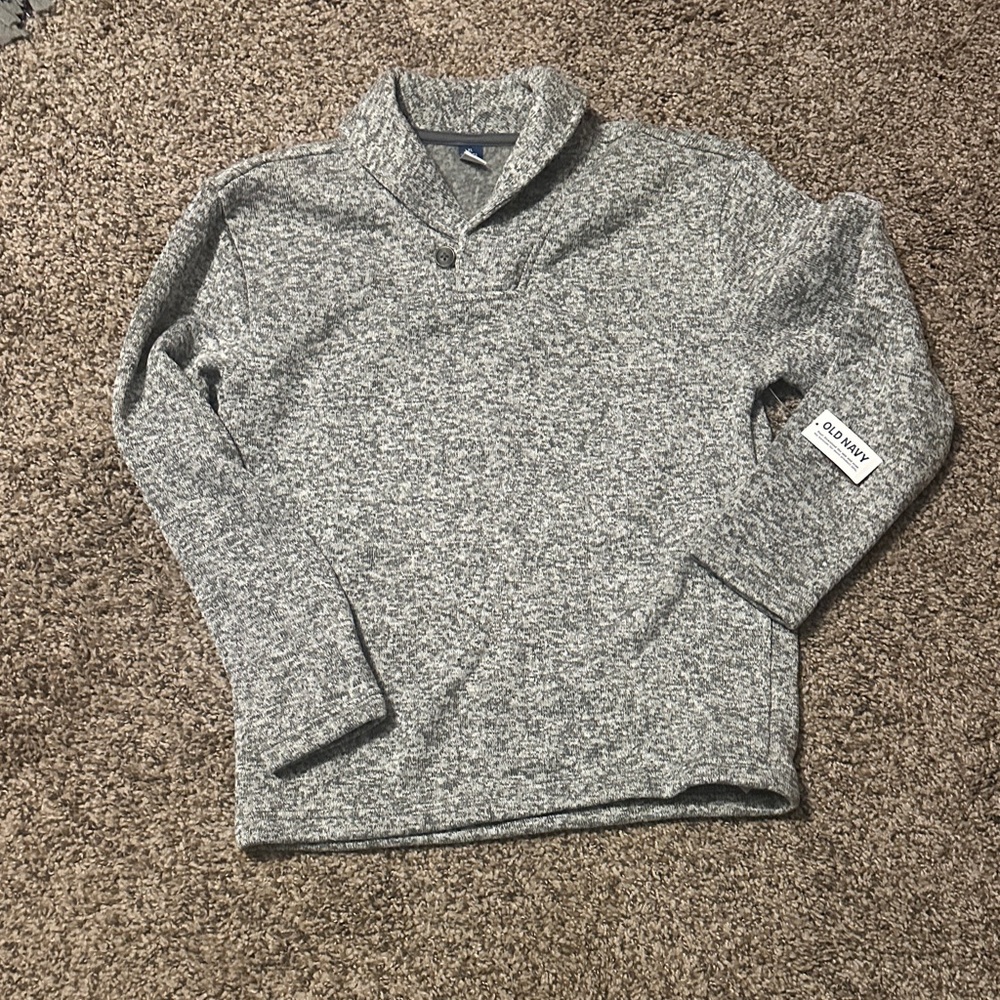 Old Navy Kids Gray Textured Crewneck Sweater